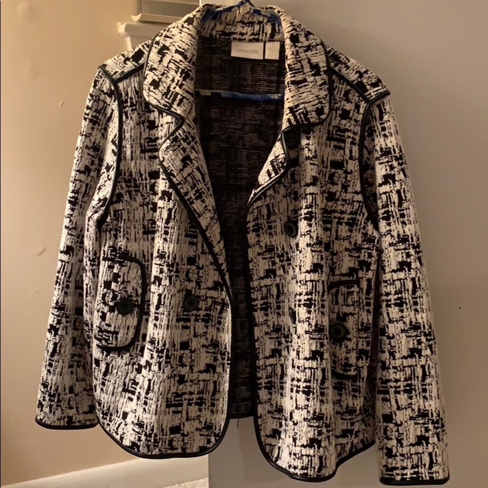 Black and white Chico’s blazer style jacket
